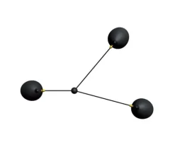 Applique murale, Araignée 3 bras fixes , noir, H135cm - Serge Mouille