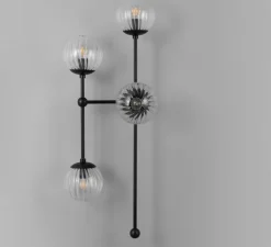 Applique*Schwung Applique murale, Armstrong 4L, , L35,2cm, H92,2cm - structure noire, globe dries