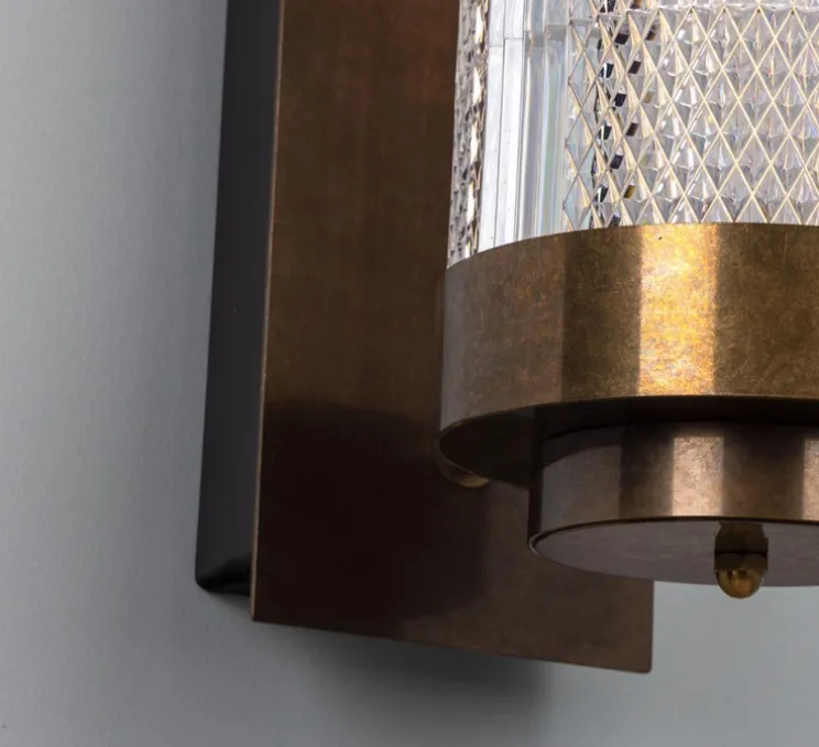 Applique murale, Ashford, Laiton antique, LED, 2700K, 660 lm, Ø15,4cm, H79cm - Mullan Lighting