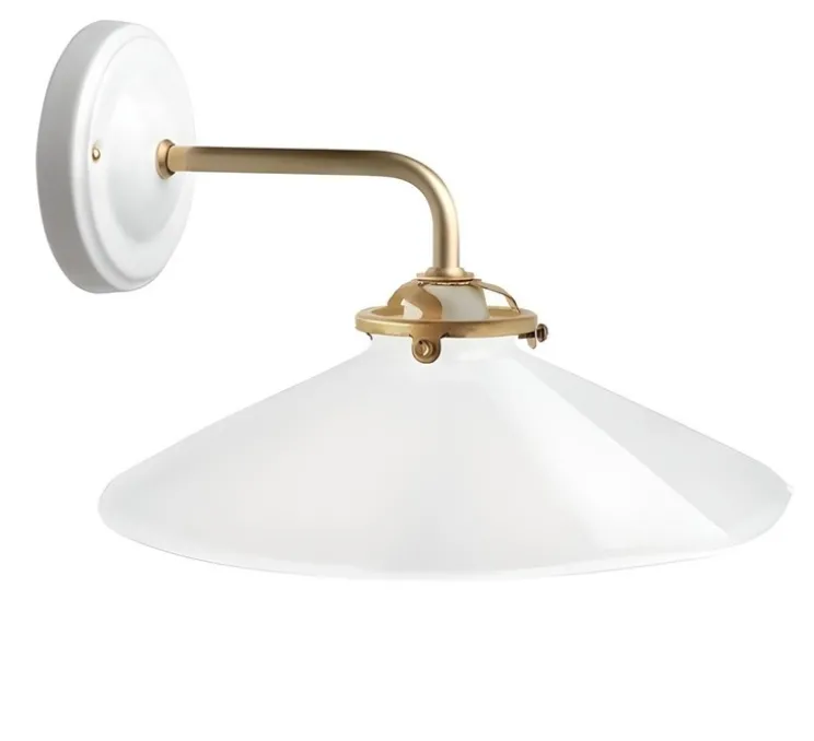 Applique murale, Aude, blanc et or, L25cm, H12cm - Zangra