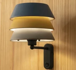 Applique*Toscot Applique murale, Aura 1241, Aura gris, moutarde, bleu d'eau, Ø20cm, H30cm - Aura gris, moutarde, bleu d'eau