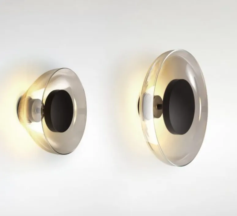 Applique*Marset Applique murale, Aura Plus, , LED, 447lm, 2700k, Ø25,3cm, P9,5cm - verre fumé