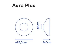 Applique murale, Aura Plus Opal, LED, Ø25,3cm, P9.5cm - MARSET