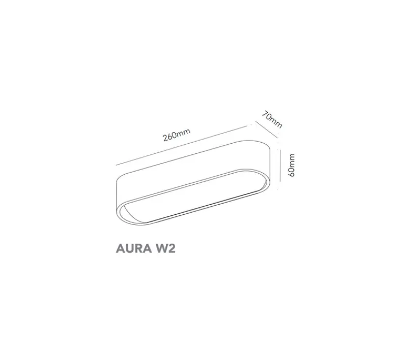 Applique*Light Point Applique murale, Aura W2, , LED, dim, 2700K, 1540 lm, L26cm, H6cm - laiton