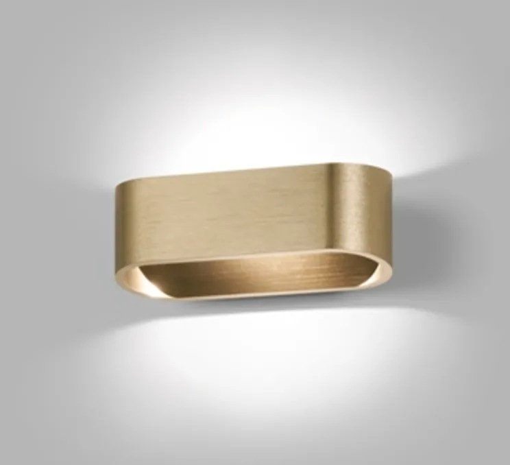 Applique murale, Aura W1, laiton, LED, dim, 3000K, 660 lm, L16cm, H6cm - Light Point