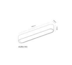 Applique murale, Aura W3, noir, LED, dim, 3000K, 1980 lm, L46cm, H6cm - Light Point