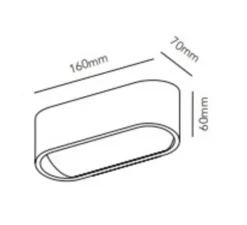 Applique*Light Point Applique murale, Aura W1, , LED, dim, 3000K, 660 lm, L16cm, H6cm - titanium