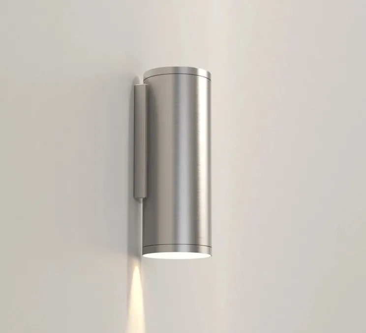 Applique murale, Ava 200 Coastal, acier inoxydable brossé, IP44, L7,5cm, H20cm - Astro