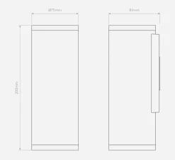 Applique*Astro Applique murale, Ava 200, , IP44, L7,5cm, H20cm - noir texturé