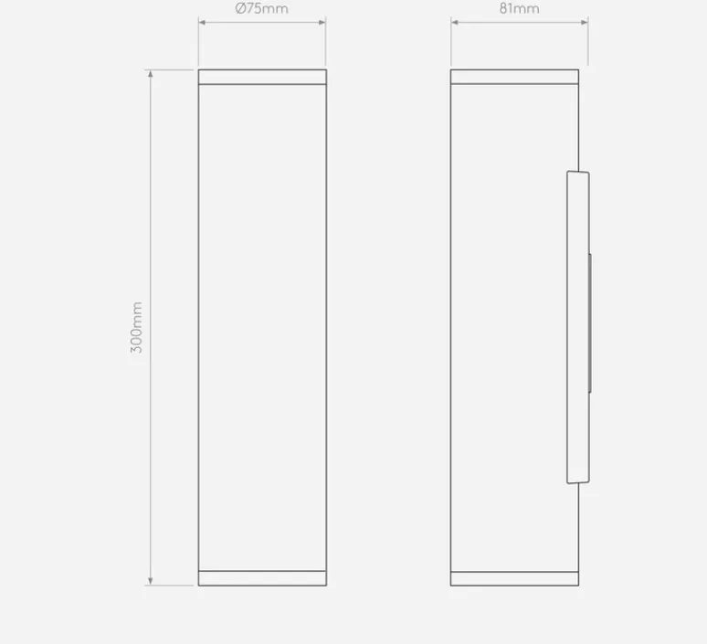 Applique*Astro Applique murale, Ava 300, texturé, IP44, L7,5cm, H30cm - noir