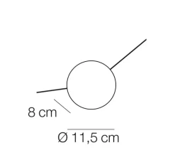 Applique murale, Azou 3, vert onyx, avec prise et interrupteur, LED, 2700K, 1350lm, ∅11,5cm, P8cm (par unité) - KDLN