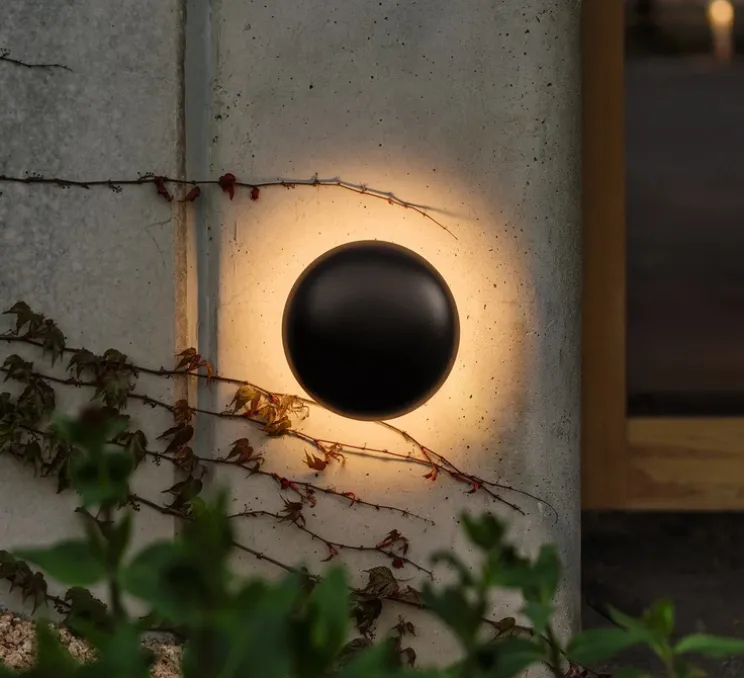 Applique murale, Babila 28, marron, IP65, LED, dim, 2700k, 571 lm, Ø28cm, P11,4cm - Marset