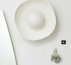 Applique murale, Bacia, blanc mat, laiton, Ø30,5cm, H30,5cm - Hudson Valley Lighting