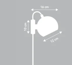 Applique*Frandsen Applique murale, Ball, , L16cm, H12cm - gris pâle