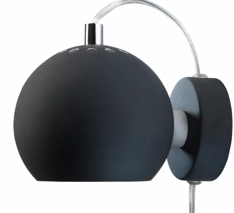 Applique murale, Ball, noir mat, Ø12cm, H10cm - Frandsen