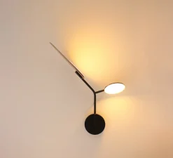 Applique murale, Ballon Wall 3, noir et chêne, gauche, LED, 3000K, 400lm, L52cm, H41cm - TUNTO