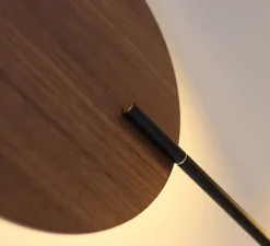 Applique murale, Ballon Wall 3, noir et chêne, gauche, LED, 3000K, 400lm, L52cm, H41cm - TUNTO