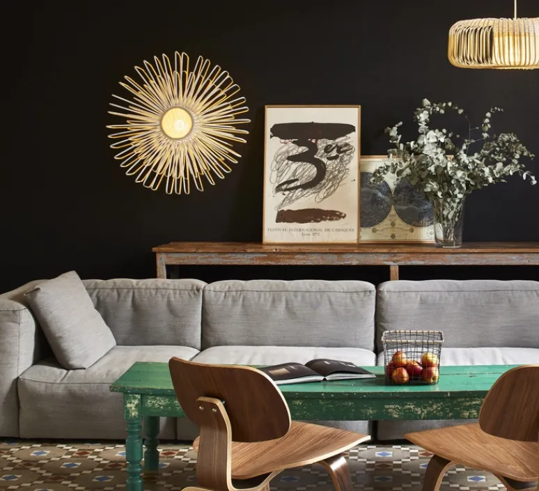 Applique*Forestier Applique murale, Bamboo Light XL, , base he, Ø60cm, H25cm - blanc