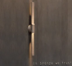 Applique murale, Beam, bronze, IP65, LED, dim, 2700K, 900 lm, Ø5cm, H80cm - Entrelacs