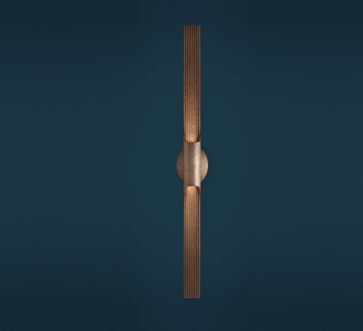 Applique murale, Beam, bronze, IP65, LED, dim, 2700K, 900 lm, Ø5cm, H80cm - Entrelacs