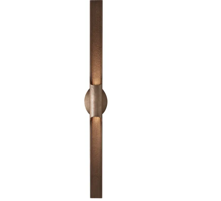 Applique murale, Beam, bronze, IP65, LED, dim, 2700K, 900 lm, Ø5cm, H80cm - Entrelacs