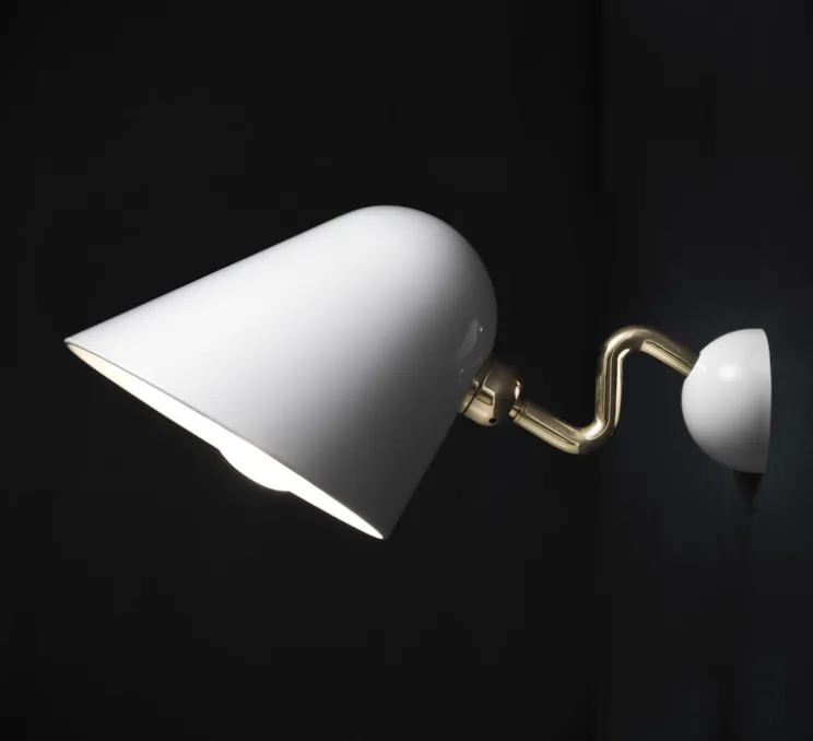 Applique murale, Beghina, blanc brillant, laiton, LED, 3000K, 200lm, L15cm, H14cm - Tato Italia