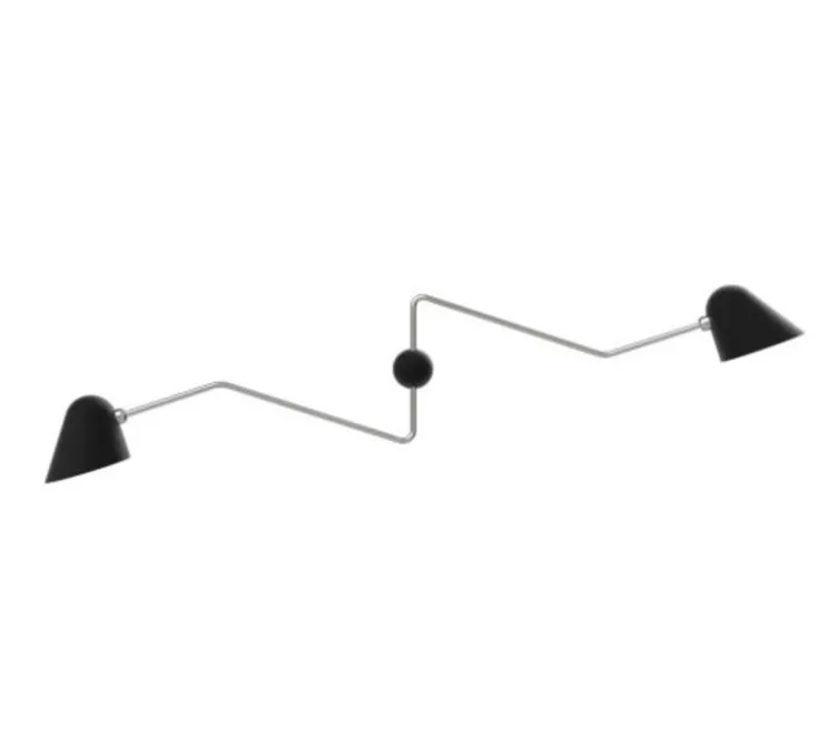 Applique murale, Beghina, noir texturé, chrome, LED, 3000K, 400lm, L147cm, H39cm - Tato Italia