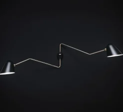 Applique*Tato Italia Applique murale, Beghina, , L147cm, H39cm - noir brillant, laiton