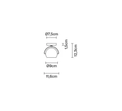 Applique*Fabbian Applique murale, Beluga D57, , L11,6cm, H9cm - blanc