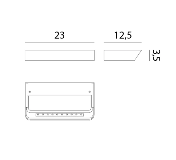 Applique murale, Belvedere W1, blanc, LED, 2700K, 1400 lm, L23cm, H3,5cm - Rotaliana
