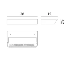 Applique murale, Belvedere W2, blanc, LED, 2700K, 3200 lm, L28cm, H4,2cm - Rotaliana