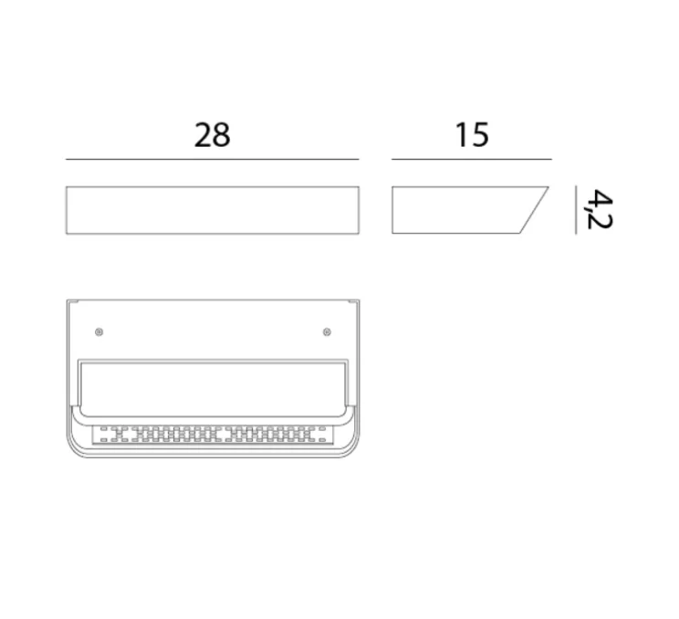 Applique murale, Belvedere W2, blanc, LED, 2700K, 3200 lm, L28cm, H4,2cm - Rotaliana