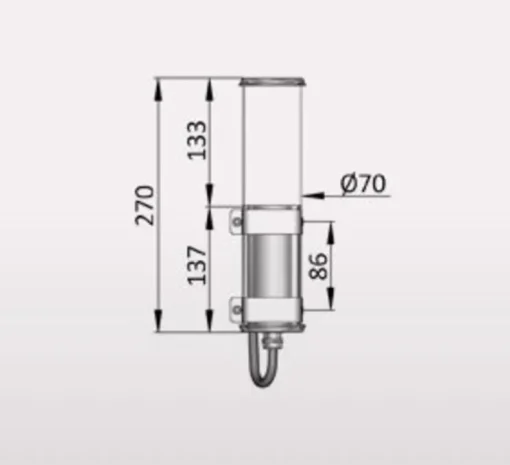 Applique murale, BENDZ, inox, verre claire, non-dimmable, 2700 K, LED, Ø7cm, H30cm, IP68 - SAMMODE