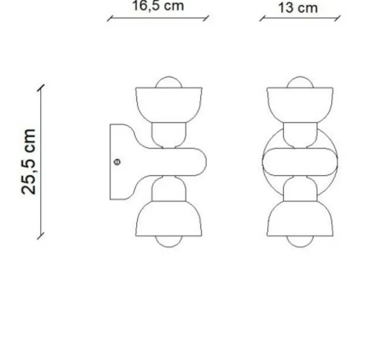 Applique murale, Berimbau, crème, L13cm, H25,5cm - Ferroluce