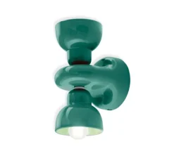 Applique*Ferroluce Applique murale, Berimbau, , L13cm, H25,5cm - turquoise