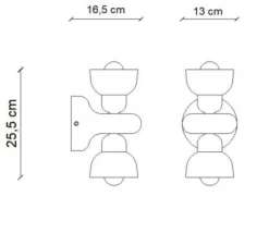 Applique*Ferroluce Applique murale, Berimbau, , L13cm, H25,5cm - turquoise