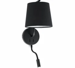 Applique murale, Berni, liseuse, noir, LED, 3000K, 200lm, L20cm, H57cm - FARO