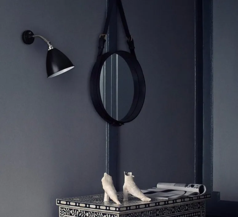 Applique*Gubi Applique murale, Best-Lite BL7, et chrome, Ø16cm, H29cm - noir