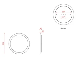 Applique*Tooy Applique murale, Bilancella, 512.71, , IP40, LED, dim, 2700K, 3200 lm, Ø52cm, P4cm - noir texturé