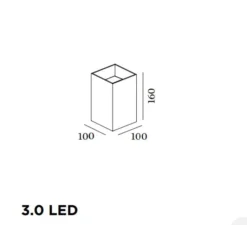 Applique*Wever&Ducré Applique murale, Box 4.0, Bronze, dim, LED, 3000K, 690lm, L10cm, H16cm - bronze brossé