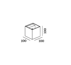 Applique*Wever&Ducré Applique murale, Box 2.0, , LED, L10cm, H10cm, 2700K, 400lm, IP65- noir