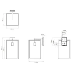 Applique*Astro Applique murale, Box Lantern 450, , IP23, L25cm, H45cm - Lighting noir