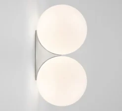 Applique*Anastassiades Studio Applique murale, Brass Architecturale Double Sconce, blanc et nickel, Ø15cm, H30,4cm - nickel et laiton