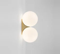 Applique*Anastassiades Studio Applique murale, Brass Architecturale Double Sconce, , 2800K, 810lm, Ø15cm, H30,4cm - blanc et laiton