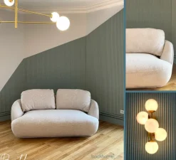 Applique*Anastassiades Studio Applique murale, Brass Architecturale Double Sconce, , 2800K, 810lm, Ø15cm, H30,4cm - blanc et laiton