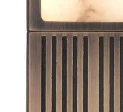 Applique*Entrelacs Applique murale, Braun, , IP44, LED, dim, 2700K, 700 lm, L9,4cm, H65cm - Albâtre veines marron, Bronze patiné