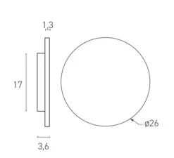 Applique*Lumen Center Italia Applique murale, Brawall L, , LED, dim, 3000k, 1264 lm, Ø26cm - sable