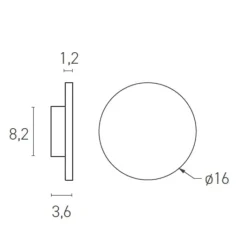 Applique*Lumen Center Italia Applique murale, Brawall S, , LED, dim, 3000k, 330 lm, Ø16cm - noir