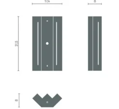 Applique murale, Brion S, Canopée, H31,5cm - Matière Grise