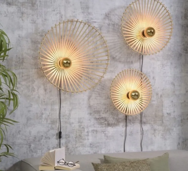 Plafonnier & Spot|Applique*Good&Mojo Applique murale, Bromo, , Ø50cm, H12cm - naturel